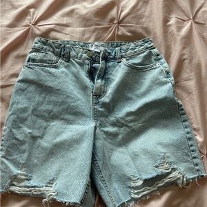 Miss Sixty Light Blue Distressed Jean Shorts